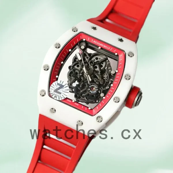 Richard Mille RM055 Around 50*43mm Men RM055-009 White Rubber Band - Image 3