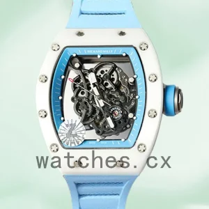 Richard Mille RM055 RM055-010 Around 50*43mm Men Rubber Band Mechanical