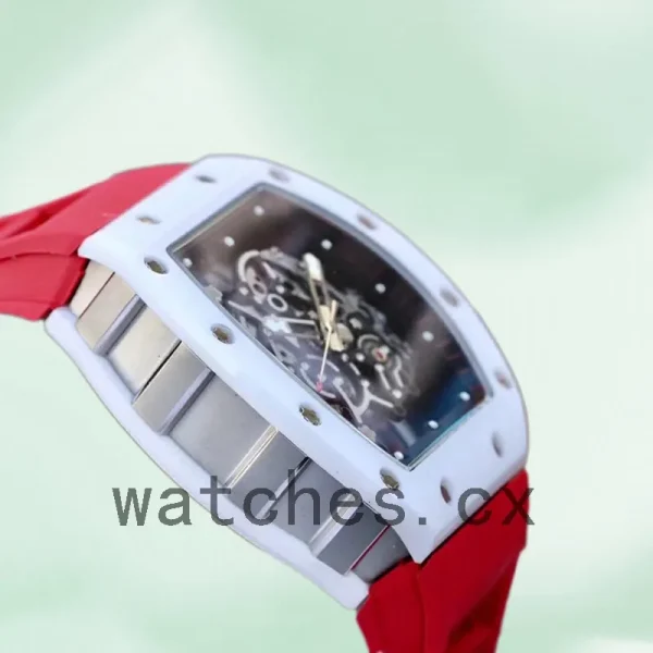 Richard Mille RM055 Around 50*43mm RM055-018 Men Rubber Band Transparent Dial - Image 3