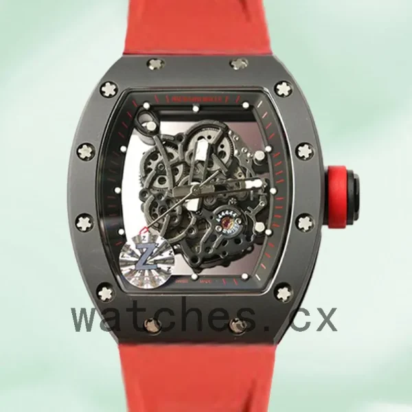 Richard Mille RM055 Around 50*43mm Men RM055-020 Rubber Band Mechanical