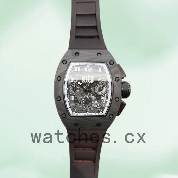 Richard Mille RM011 Men RM011-011 Around 50*42mm Transparent Dial Rubber Band - Image 2