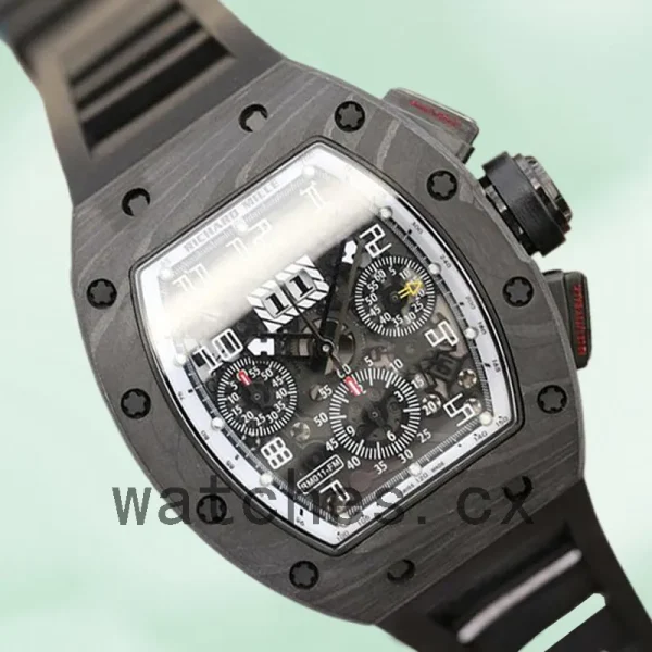 Richard Mille RM011 Men RM011-011 Around 50*42mm Transparent Dial Rubber Band - Image 3