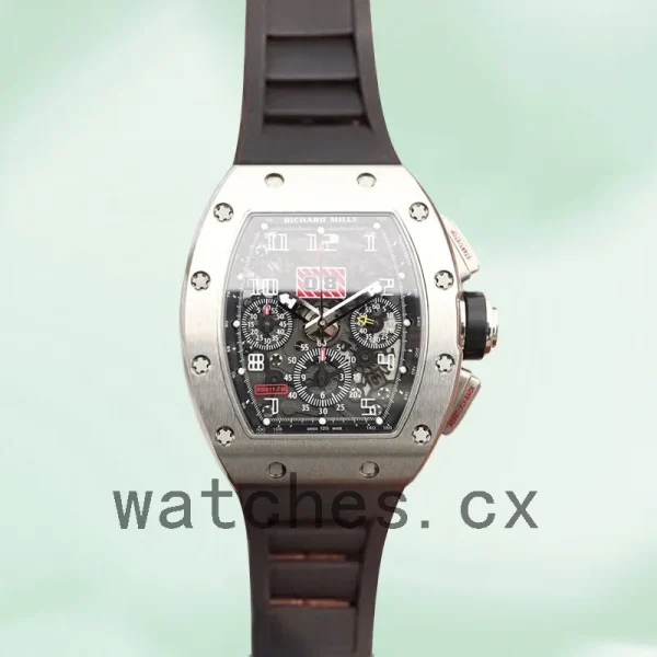 Richard Mille RM011 Men RM011-013 Around 50*42mm Rubber Band Transparent Dial - Image 2