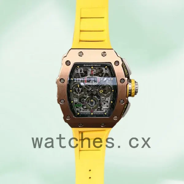Richard Mille RM11-03 RM11-03-001 Around 50*40mm Men Transparent Dial Rubber Band - Image 2