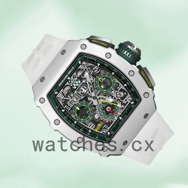 Richard Mille RM 11-03 RM 11-03 Around 45mm Men Silver Rubber Band - Image 3