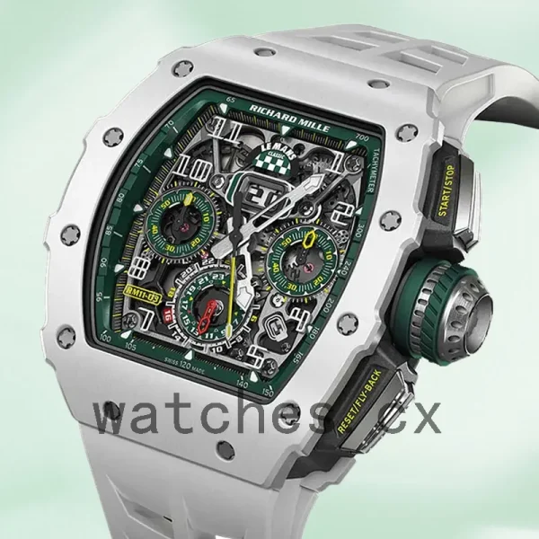Richard Mille RM 11-03 RM 11-03 Around 45mm Men Silver Rubber Band - Image 4