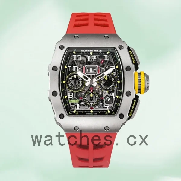 Richard Mille RM 11-03 RM 11-03 Men Around 45mm Silver Rubber Band - Image 2
