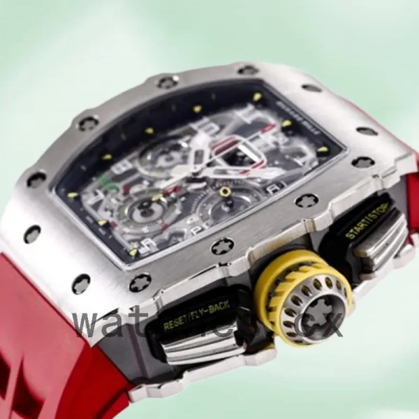 Richard Mille RM 11-03 RM 11-03 Men Around 45mm Silver Rubber Band - Image 3