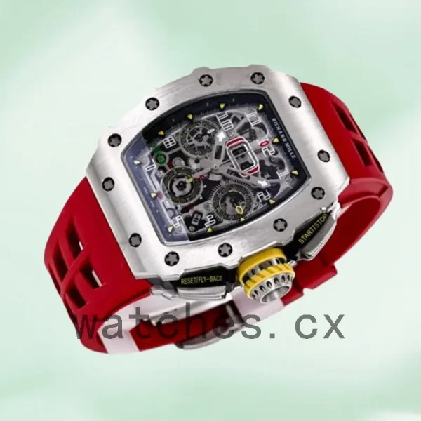 Richard Mille RM 11-03 RM 11-03 Men Around 45mm Silver Rubber Band - Image 4