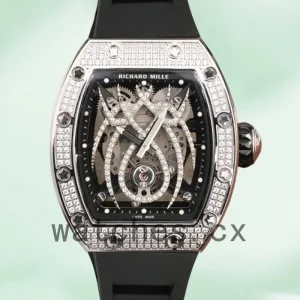 Richard Mille RM019 RM019-001 Around 45*38mm Men Hand Wind Black With Diamonds Dial
