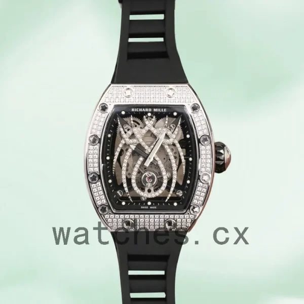 Richard Mille RM019 RM019-001 Around 45*38mm Men Hand Wind Black With Diamonds Dial - Image 2