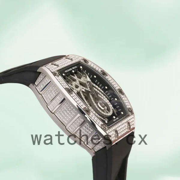 Richard Mille RM019 RM019-001 Around 45*38mm Men Hand Wind Black With Diamonds Dial - Image 3
