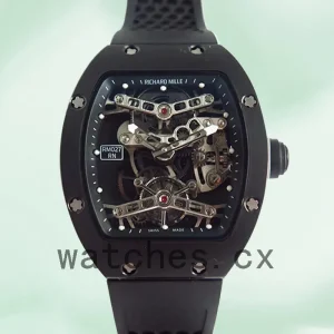 Richard Mille RM027 Men Around 50*42mm RM027-001 Black Rubber Band