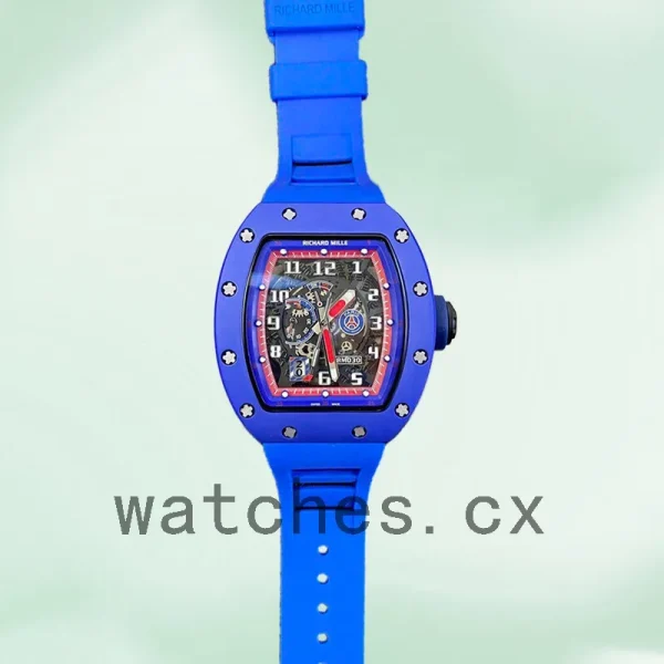 Richard Mille RM030 Men RM030-002 Around 50*42mm Rubber Band Blue - Image 2