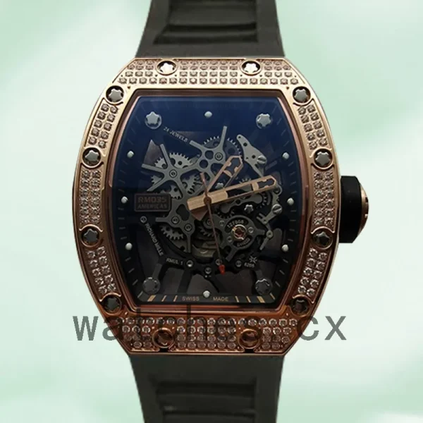 Richard Mille RM035 Around 50*45mm Men RM035-001 Diamonds Transparent Dial