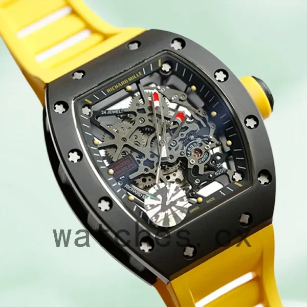 Richard Mille RM035 Around 50*45mm RM035-005 Men Black Rubber Band - Image 3