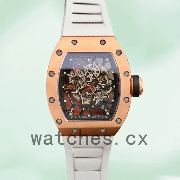 Richard Mille RM035 RM035-011 Men Around 50*45mm Transparent Dial Rubber Band - Image 2