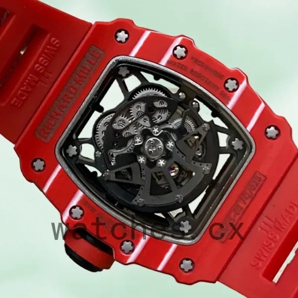 Richard Mille RM35-02 Men Around 50*42mm RM35-02-007 Transparent Dial Rubber Band - Image 3