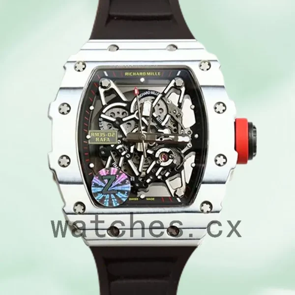 Richard Mille RM35-02 Men Around 50*42mm RM35-02-010 Transparent Dial Rubber Band