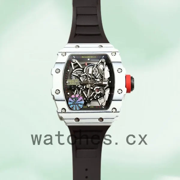 Richard Mille RM35-02 Men Around 50*42mm RM35-02-010 Transparent Dial Rubber Band - Image 2