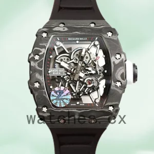 Richard Mille RM35-02 Men Around 50*42mm RM35-02-015 Transparent Dial Rubber Band
