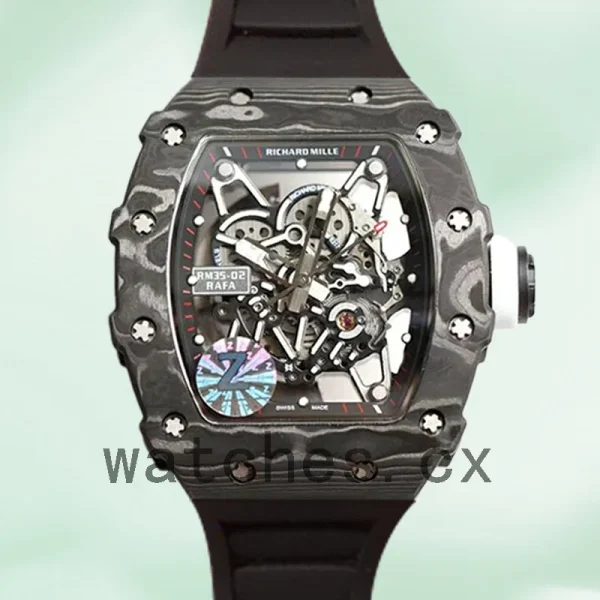 Richard Mille RM35-02 Men Around 50*42mm RM35-02-015 Transparent Dial Rubber Band