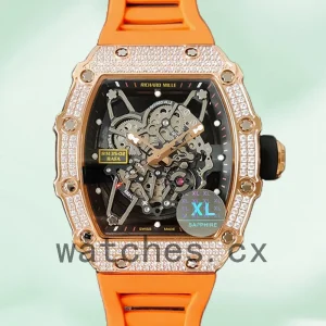 Richard Mille RM35-02 Men Around 45mm RM35-02-026 Rubber Band Rose Gold-tone