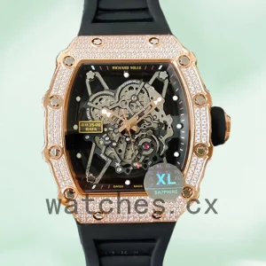 Richard Mille RM35-02 RM35-02-027 Around 45mm Men Transparent Dial Rubber Band