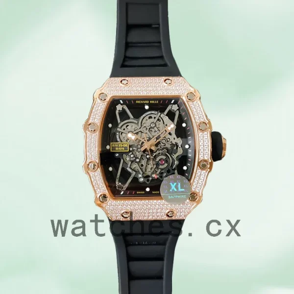 Richard Mille RM35-02 RM35-02-027 Around 45mm Men Transparent Dial Rubber Band - Image 2