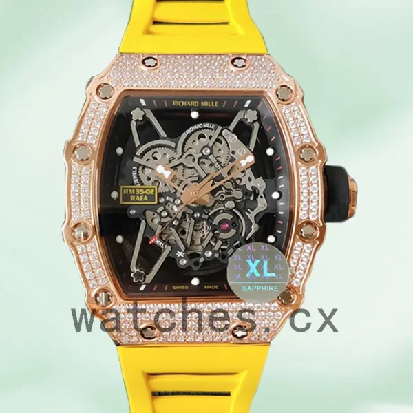 Richard Mille RM35-02 Around 45mm RM35-02-028 Men Rubber Band Transparent Dial