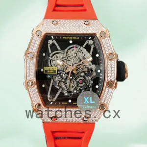 Richard Mille RM35-02 Around 45mm Men RM35-02-031 Rose Gold-tone Rubber Band