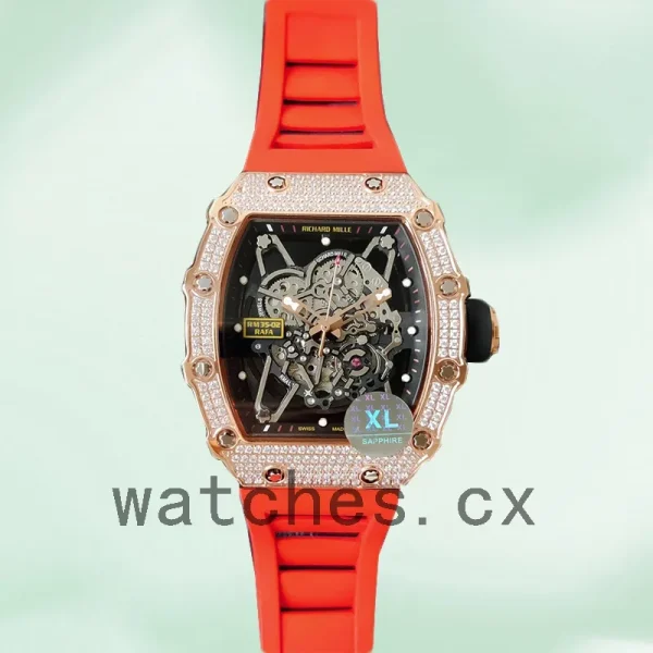 Richard Mille RM35-02 Around 45mm Men RM35-02-031 Rose Gold-tone Rubber Band - Image 2