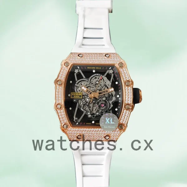 Richard Mille RM35-02 Around 45mm Men RM35-02-031 Rose Gold-tone Rubber Band - Image 4