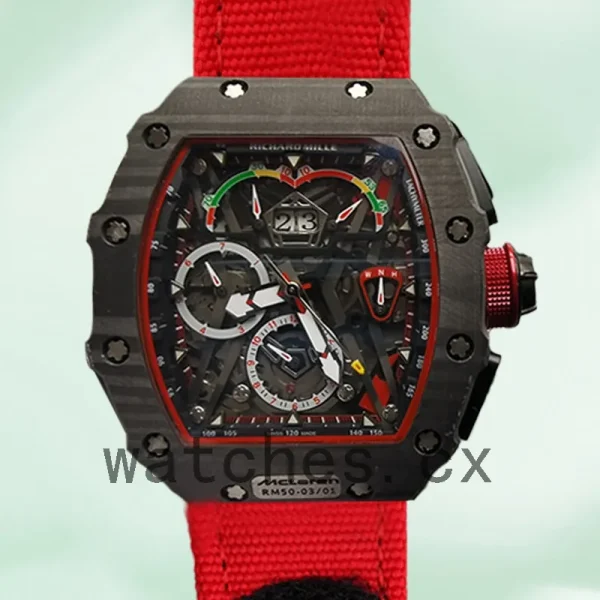 Richard Mille RM50-03 Around 50*44.5mm Men RM50-03-001 Transparent Dial Black