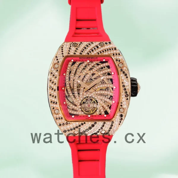 Richard Mille RM51-02 Around 48*40mm RM51-02-009 Ladies Diamond Paved Dial Rubber Band - Image 2