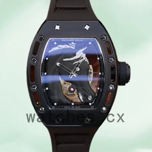 Richard Mille RM52-02 Around 50*40mm Men RM52-02-003 Horse Head Skeleton Dial Rubber Band