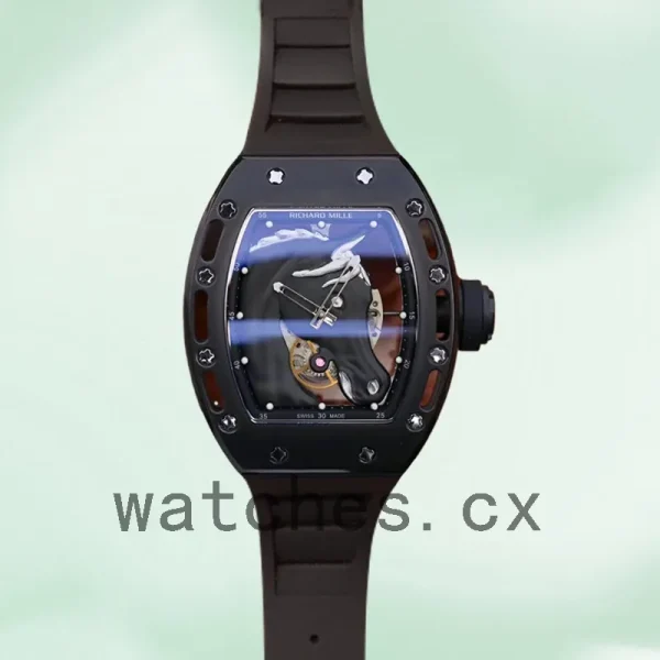 Richard Mille RM52-02 Around 50*40mm Men RM52-02-003 Horse Head Skeleton Dial Rubber Band - Image 2