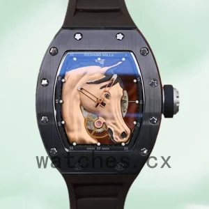 Richard Mille RM52-02 RM52-02-006 Around 50*42mm Men Black Rubber Band
