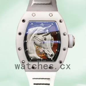 Richard Mille RM52-02 RM52-02-007 Around 50*42mm Men Horse Head Skeleton Dial Rubber Band