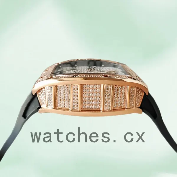 Richard Mille RM52-02 Around 43mm Men RM52-02-009 Rose Gold-tone/Silver-tone Rubber Band - Image 3
