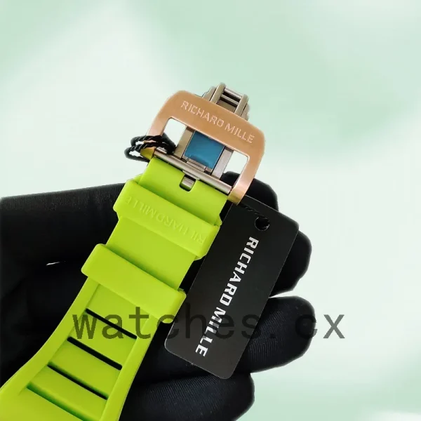 Richard Mille RM52-02 Men Around 43mm RM52-02-010 Rubber Band Rose Gold-tone/Silver-tone - Image 3