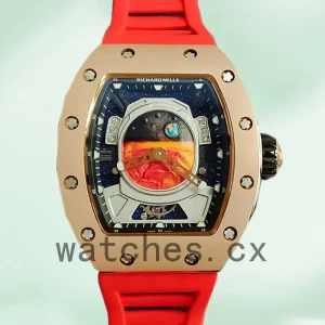 Richard Mille RM52-05 Around 50*42mm RM52-05-005 Men Rose Gold-tone Mechanical
