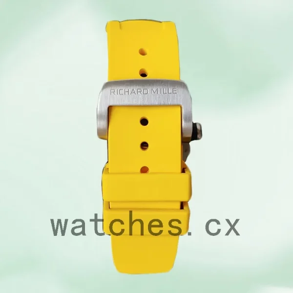 Richard Mille RM52-05 Around 50*42mm Men RM52-05-008 Silver-tone Rubber Band - Image 3