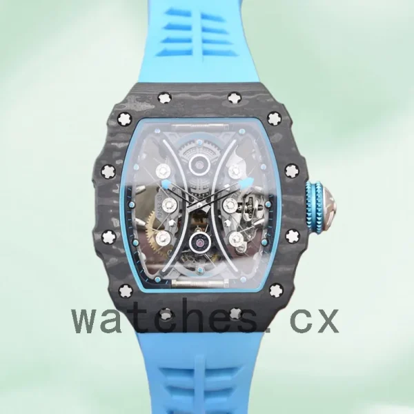 Richard Mille RM53-01 RM53-01-001 Around 50*40mm Men Rubber Band Transparent Dial - Image 2