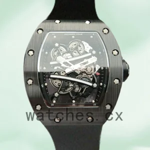 Richard Mille RM061 Men Around 50*40mm RM061-002 Black Rubber Band