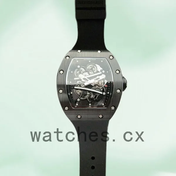 Richard Mille RM061 Men Around 50*40mm RM061-002 Black Rubber Band - Image 2