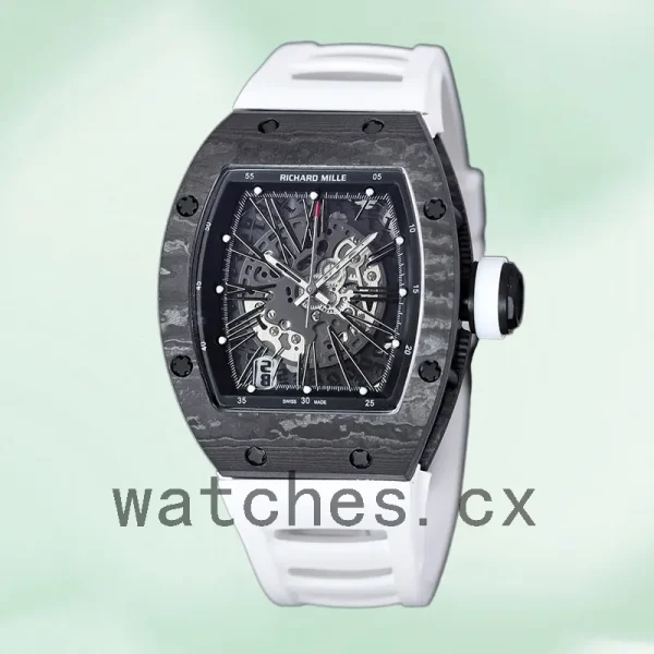 Richard Mille RM 010 RM 010-011 50*42mm Men Black Rubber Band - Image 2