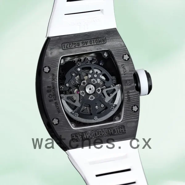 Richard Mille RM 010 RM 010-011 50*42mm Men Black Rubber Band - Image 3