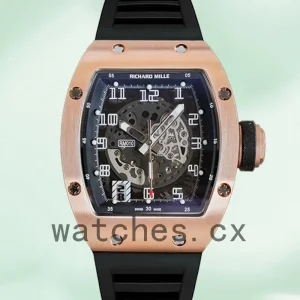 Richard Mille RM010 Around 50*40mm Men RM010 Rose Gold-tone Rubber Band