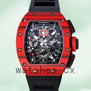 Richard Mille RM 011 Men 50*40mm RM 011-033 Red Rubber Band